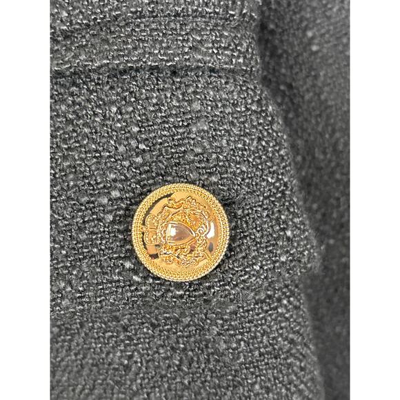 Sans Souci Women’s L Black Gold Button Up Lined Dress Work Jacket Blazer NEW - Picture 5 of 6